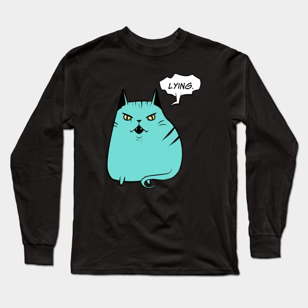 Lying Kitty Long Sleeve T-Shirt by vanitygames